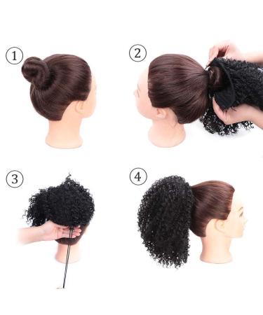 Buy Afro Kinky Curly Clip In Ponytail Wig - 25cm 120g - Natural Black Extensions for African Hair - Buy Online on GoSupps.com