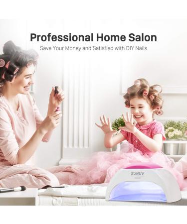 SUNUV 48W UV LED Gel Nail Lamp | Professional Salon Nail Dryer for Gel Polish | 4 Timer Settings | Includes Pink Pad - Buy Online on GoSupps.com