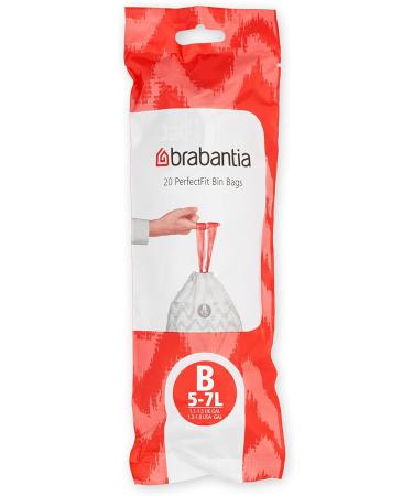 Brabantia Perfectfit Garbage Bags Multipack - Extra Strong 5L 200 Bags (10 Rollers) - Code B - White - International Shipping Available - Buy Online on GoSupps.com