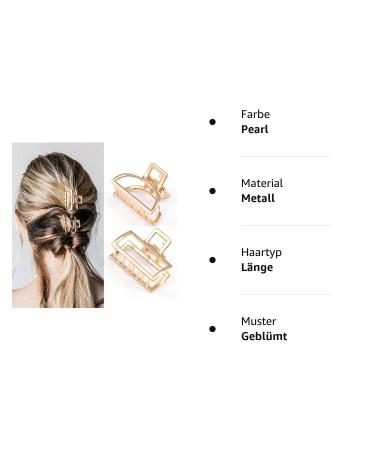 Runmi Gold Metal French Design Hair Clips - Stylish Hair Accessories for Women & Girls - 2pcs International Shipping - Buy Online on GoSupps.com