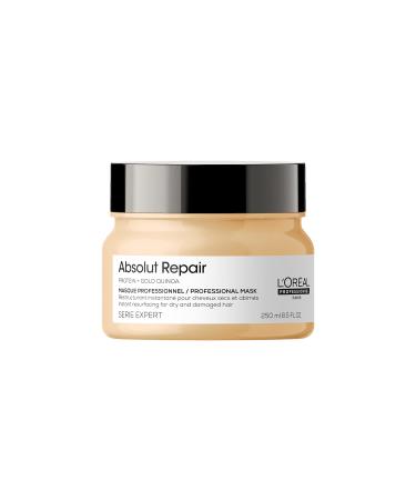 L'Oreal Professionnel Absolut Repair Hair Mask | Protein Hair Treatment For Deep Nourishment | Hydrates, Repairs Damage & Adds Shine | For Dry & Damaged Hair | Medium to Thick Hair Types 8.50 Fl Oz (Pack of 1)