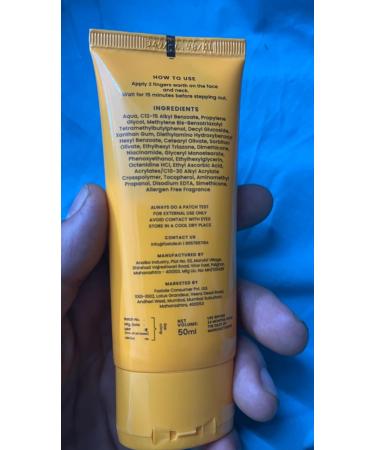 Essentials Daily Glow Sunscreen SPF 50 PA+++ | Vitamin C & Niacinamide | No White Cast Non-Greasy Anti-Tan | For Men & Women - 50 ml - Buy Online on GoSupps.com