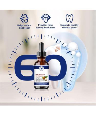 Puissante huile de noix de coco et menthe poivr e biologique bain de bouche l'huile de noix de coco bain de bouche l'huile fra che de noix de coco pure et biologique tire les dents (2) - Buy Online on GoSupps.com