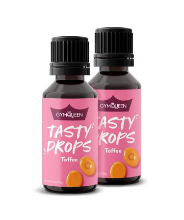 GymQueen Tasty Drops Toffee 2x30ml Flavour Drops without calories Toffee 30 ml (pack of 2)