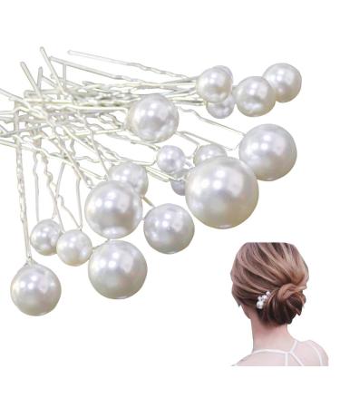 18 pieces mixed size pearl hair clips U-type fashion pearl hair clips elegant wedding engagement party bridal hair pearl pins