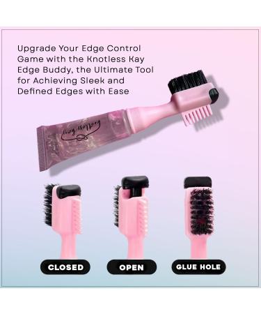 Knotless Kay Edge Buddy - Effortless Edge Control Tool for Sleek Edges - Gentle on All Hair Types - Travel-Friendly & Comfortable Grip - Pink Hair Care Essential - Buy Online on GoSupps.com