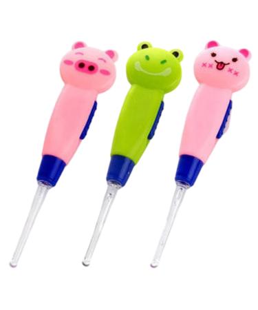 3Pcs Ear Wax Removal for Kids with LED Light Detachable Cute Cartoon Ear Cleaner with Light for Easy Access 6x3in | Baby Wax Removal Tool