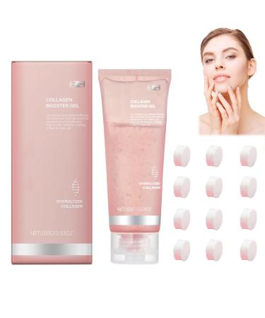 Crsetmyth Collagen Gel Cream Collagen Moisturizing Cream with 12 Disposable Towels Firming Face Gel Cream Collagen Moisturizing Gel Hydrates Skin 100g