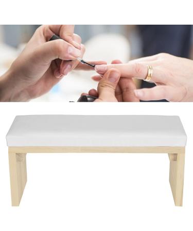 Nail Arm Rest Wooden Manicure Pillow Stand Nail Art Hand Pillow Mat Soft Comfortable PU Leather Wooden Stand Arm Rest Cushion for Nail Salon (White) - Buy Online on GoSupps.com