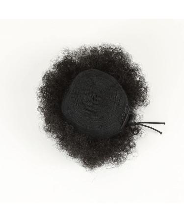 Puff Afro Curly Chignon Wig | Drawstring Ponytail & Clip-In Kinky Bun | Synthetic Hair for Instant Style - 1BT27 - Buy Online on GoSupps.com