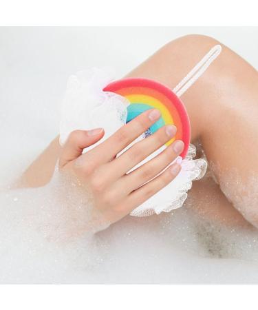 FRCOLOR Cloud Bath Ball Loofah - Rainbow Shaped Travel Scrubber & Face Sponge for Ultimate Cleanliness - Buy Online on GoSupps.com