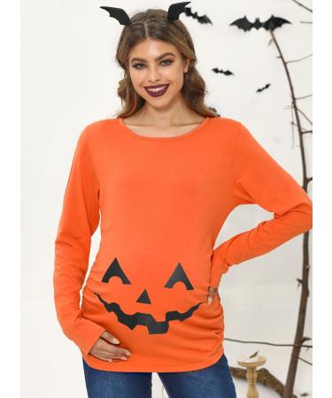 G and PL Halloween Women's Long Sleeve Maternity Costume Top - Funny XL Orange Pumpkin Design - S-XXL Sizes Available - Buy Online on GoSupps.com