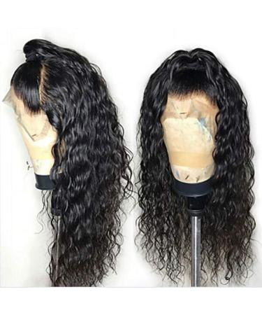 Lace Front Wavy Natural Brazilian Hair Wig - 24 Inch Water Waves Baby Hair Heat-Resistant Fiber 150% Density | International Shipping - Buy Online on GoSupps.com