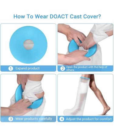Doact Waterproof Shower Protection Plaster Cover for Leg | 78 cm Bone Cast Shower Guard | Bath & Shower Safety | 1 Pack - Buy Online on GoSupps.com