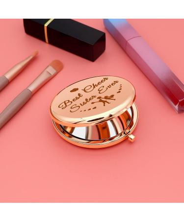 Sister Cheerleading Gift Compact Makeup Mirror - Friendship Gifts for Cheerleaders - Rose Gold Pocket Mirror - Buy Online on GoSupps.com