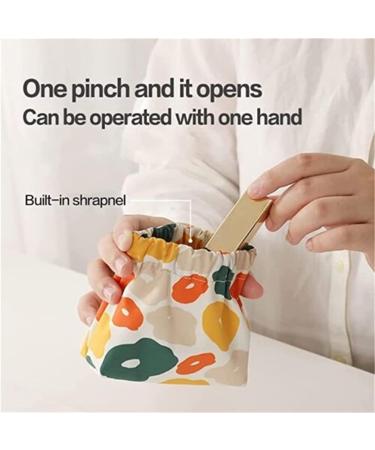 Gastoner Shrapnel Print Mini Lipstick Bag - Squeeze Top Makeup Pouch for Lipstick, Earphone, Jewelry - Buy Online on GoSupps.com