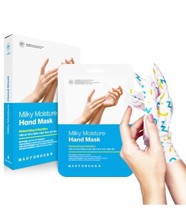 5PCS Made in Korea KN FLAX Madforcos Hand Mask Moisturizing Gloves - Peel Off Hydrating Skin To Deeply Penetrate Dry Areas - Enriched With Vitamin E And Collagen For A More Youthful Appearance - Intensive Repairing Formula