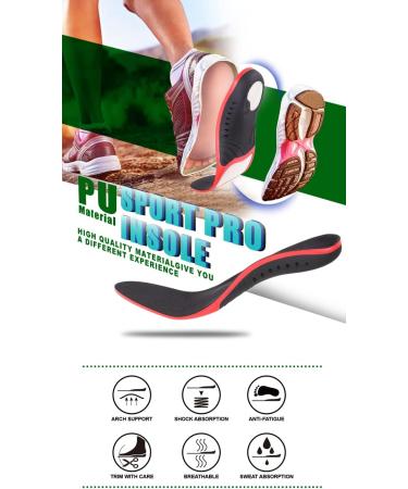 Plantar Fasciitis Insoles - Orthotic Inserts for Men & Women | Arch Pain Relief Heavy Duty Insoles for Walking & Running (Size M Black - Buy Online on GoSupps.com