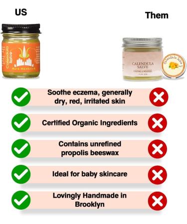 MJs Herbals Calendula Salve | Skin Soothing Eczema Cream 1 oz - Organic Calendula & Propolis Beeswax for Diaper Rash, Scar Treatment & Bug Bite Relief - Buy Online on GoSupps.com