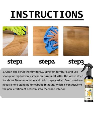 LONGLUAN Natural Micro-Molecularized Beeswax Spray Molecularized Beeswax Spray Bees Wax Furniture Polish and Cleaner Antique Furniture Cleaner Crack and Scratch Renovation Care Wax (2pcs) - Buy Online on GoSupps.com