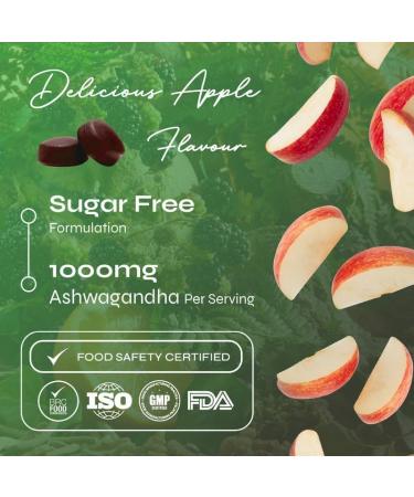 Known 1000mg Ashwagandha Gummies Sans Sucre Saveur Pomme Compl ment Gommes V gan avec Extrait de Racine & Vitamine B6 nergie Humeur & Bien- tre Cure 1 Mois Pour Hommes & Femmes - Buy Online on GoSupps.com