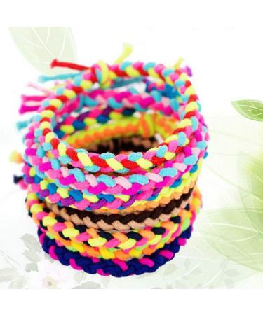 20pcs Braided Stretch Hair Ties - Ponytail Holders for Girls (Random Color) | International Shipping - Buy Online on GoSupps.com