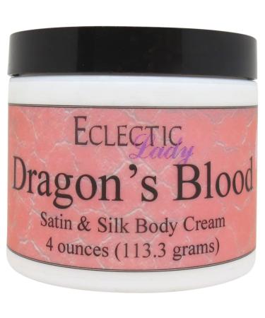 Eclectic Lady Dragon's Blood Satin and Silk Cream Body Cream Body Lotion 8 oz - Shea Butter Aloe Silk Amino Acids Vitamin E Phthalate-Free Handcrafted in USA - Perfect For Women 8 Ounce