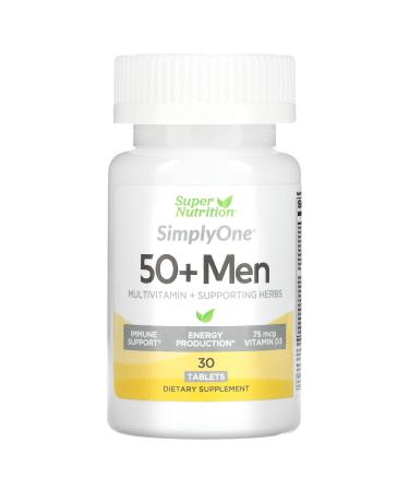 SuperNutrition SimplyOne Multi-Vitamin for Men 50+ High-Potency One/Day Tabelts 30 Day Supply 30 tablets