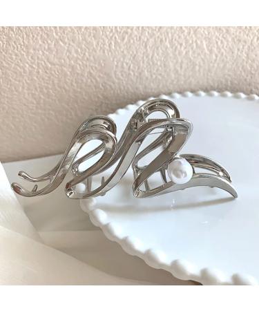 Wave Metal Hair Claw Clip - Large Silver Hair Accessory for Thick Hair - Women's Hair Clip Barrette - 1pc - Buy Online on GoSupps.com
