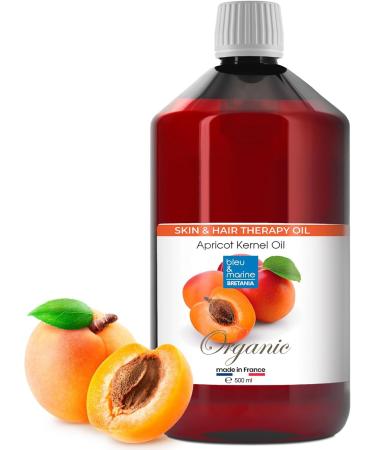 blue & navy Bretania - Organic Apricot Oil 500ml | Anti-aging and Nourishing and Softening | Illuminating Skin Hair - 500ml