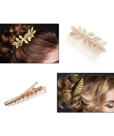 Leaf Hair Clip Set - 5 PCS Metal Wire Teeth Hair Comb for Women & Bridal Hair, Wedding Hair Combs Decoration - Buy Online on GoSupps.com