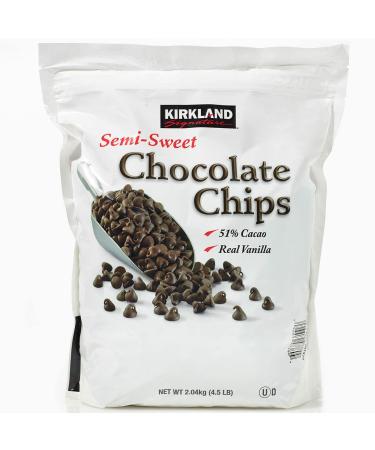 Kirkland Signature Semi-Sweet Chocolate Chips 2.04kg (Pack of 1) | Ideal for Baking | Semi Sweet | Sold by Essential Products
