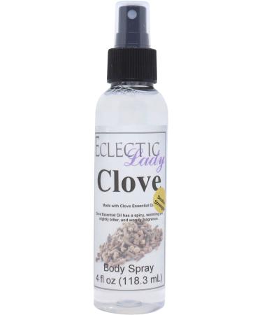 Clove Essential Oil Body Spray (Double Strength) 4 ounces Body Mist for Women with Clean Light & Gentle Fragrance Long Lasting Perfume with Comforting Scent for Men & Women Cologne with Soft 4 Fluid Ounces (Double Strength)