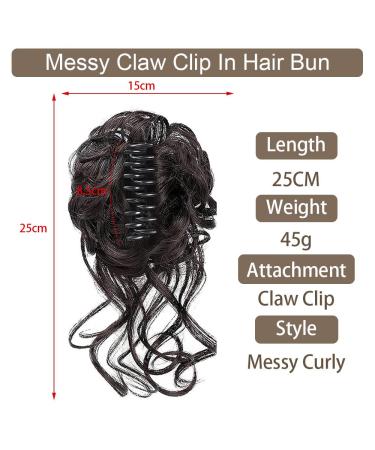 RPAEOY Curly Wavy Hair Tie with Clip | Synthetic Messy Bun Scrunchy for Women - Brownish Black - Buy Online on GoSupps.com
