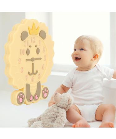 Cartoon Animal Alarm Clock Shaped Teething Toy | Silicone Gum Relief Toy for 0-12 Months Baby - Buy Online on GoSupps.com