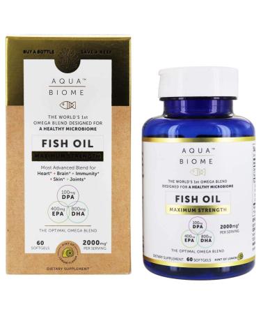 Enzymedica Aqua Biome Fish Oil Maximum Strength Lemon  2000 mg 60 Softgels