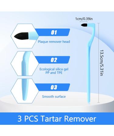 Sularpek 3 PCS Tartar Remover Teeth Cleaning Kit Plaque Remover for Teeth for Removing Plaque & Stain (White & Blue&Grey) - Buy Online on GoSupps.com