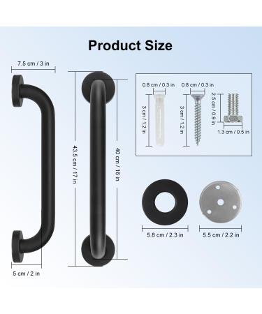 YF Shower Grab Rail 16 in (40 cm) Stainless Steel Bathroom Grab Bar Black Anti Slip Shower Grab Bar Shower Bath Handle Hand Rail Support Shower Toilet Aid Balance Bar 16 inch (40 cm) - Buy Online on GoSupps.com
