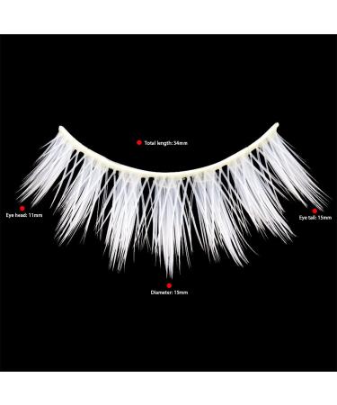 Ysimee 3 Pairs White 15mm Handmade Reusable Eyelashes - Natural Look for Halloween Cosplay & Masquerade Parties - Buy Online on GoSupps.com