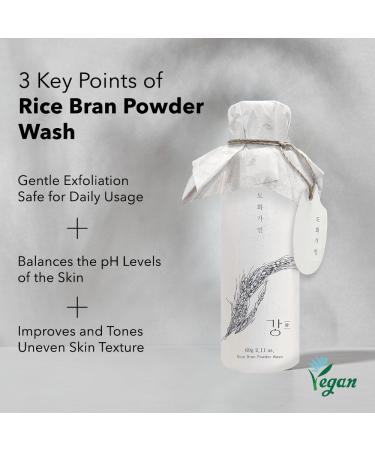Rice Bran Powder Face Wash | Mild Exfoliator for Sensitive Skin | Vegan Enzyme Scrubber from Korea | 60g - Buy Online on GoSupps.com