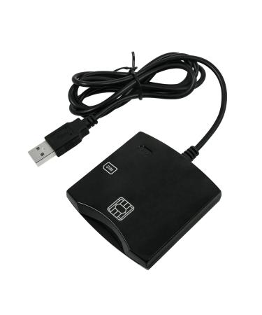 Smart Chip Card Reader for EMV SIM eID Writer Programmer DOD Military USB ISO7816 Contact Common Access CAC Smart Card Reader + SDK Kit Compatible with Mac OS Win Linux (Black)