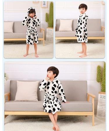 JZLPIN Unisex Baby Hooded Bathrobe | Flannel Pajamas for Boys & Girls 2-3 Years - Cute Cow Design - Buy Online on GoSupps.com