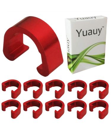 Yuauy 10 PCs RED Metal C-Clips Clamps U-Clips Buckle MTB BMX Mountain Bike Bicycles Brake Cable derailleur Shifter Cable Guides Gear Cable Housing Hose