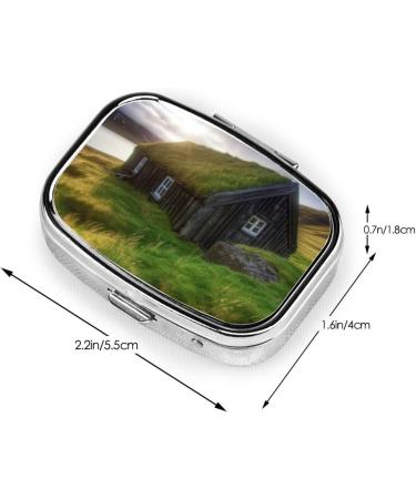 Iceland Hut Printed Square Pill Box | Portable Travel Medicine Organizer - Buy Online on GoSupps.com