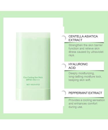 Cica Cooling Sun Stick Centella Face Sunscreen Stick Sun Cream SPF 50+ PA++++ Centella Sun Block Sticks for Face SPF 50 Face Moisturiser Non Greasy Sunscreen Refreshing Water Resistant - Buy Online on GoSupps.com
