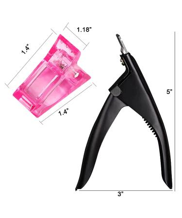 20pcs Polygel Nail Clips and Acrylic Nail Clipper Set for Quick Nail Extension - Black and Pink - Buy Online on GoSupps.com