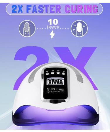 Zawaer LED UV Nail Lamp - 280W Professional Gel Nail Dryer 66 Lamp Pearls Fast Drying with 4 Timers & LCD Display Ideal for Home & Salon Manicures - Buy Online on GoSupps.com