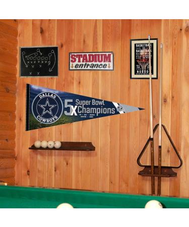 WinCraft Dallas Cowboys 5-Time Super Bowl Champions Pennant Flag - International Shipping Available - Buy Online on GoSupps.com