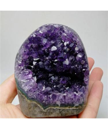 Crystals Amethyst Geode Natural Amethyst Crystal for Feng Shui Specimen Beautiful Natural Luster (Size : 900g)