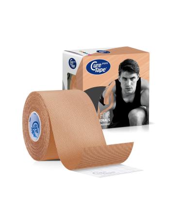 Curtape Sports Kinesiology Tape |25% more adhesive power |Waterproof & latex -free kinesiotapes |Sports tape for injuries & complaints |T V certified |5cm x 5m |beige - Buy Online on GoSupps.com